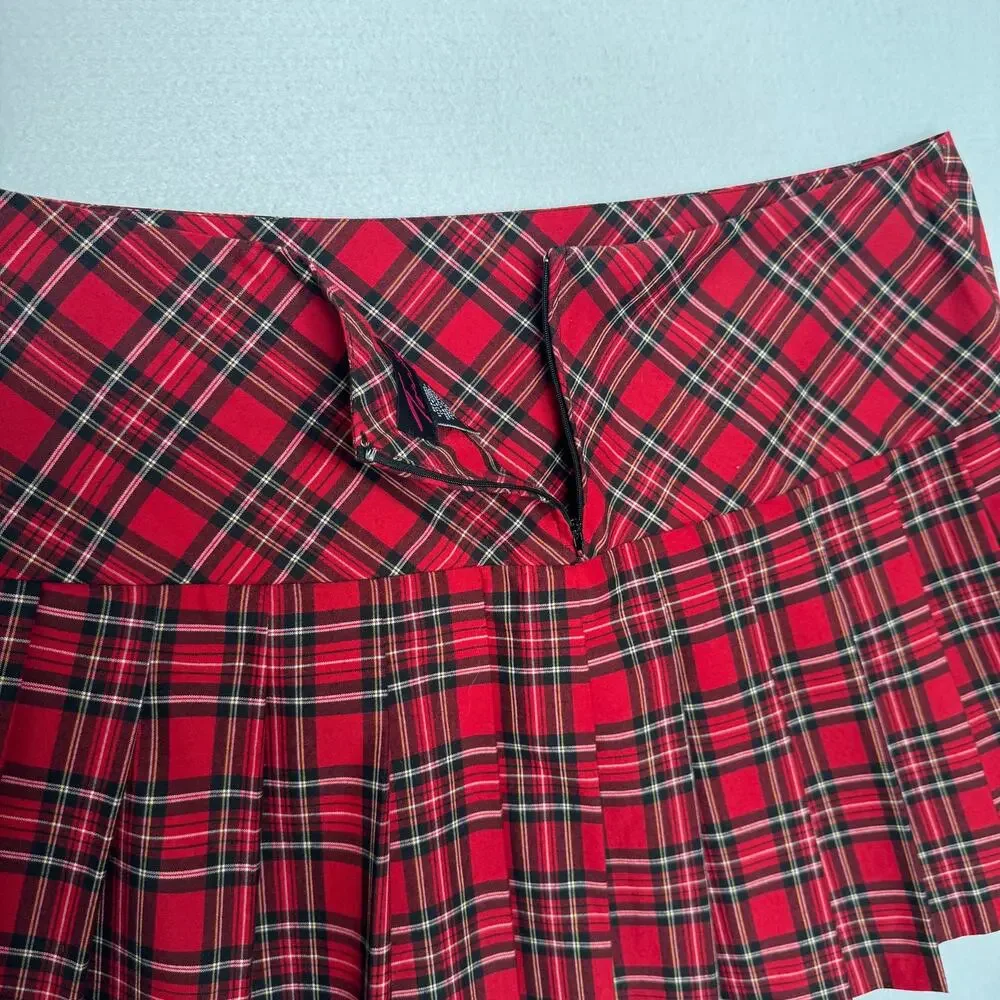 Torrid Red Tartan Plaid Pleated Mini Skirt Punk Y2K Plus Size 20